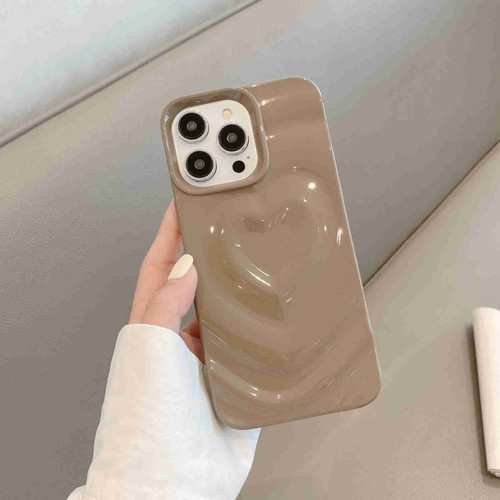 iPhone 13 Pro 3D Love Pattern Phone Case - Milk Coffee