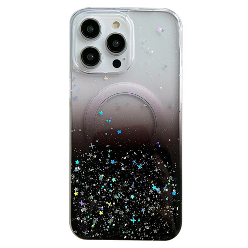 iPhone 13 Pro MagSafe Glitter Hybrid Clear TPU Phone Case - Black