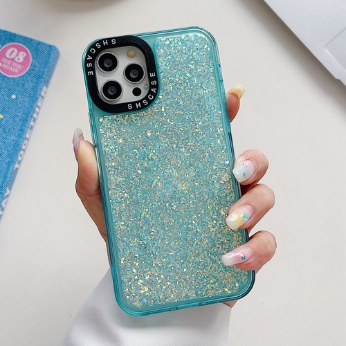 iPhone 13 Pro Glitter Epoxy Shockproof Phone Case - Blue