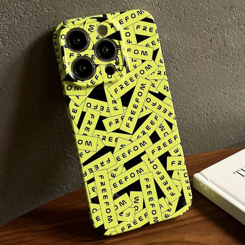 iPhone 13 Pro Painted Pattern Precise Hole PC Phone Case - Green Label