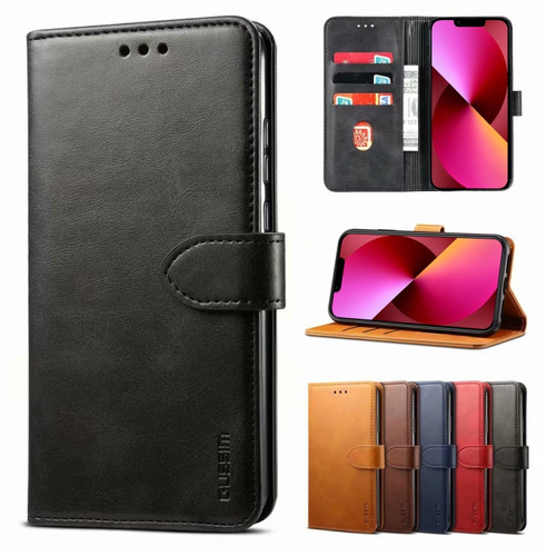 iPhone 13 GUSSIM Business Style Horizontal Flip Leather Case with Holder & Card Slots & Wallet - Black