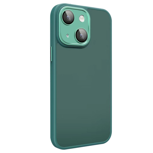 iPhone 13 All-inclusive TPU Edge Acrylic Back Phone Case with Lens Film - Green