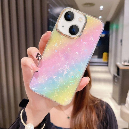 iPhone 13 Colorful Crystal Shell Pattern PC + TPU Phone Case - Rainbow
