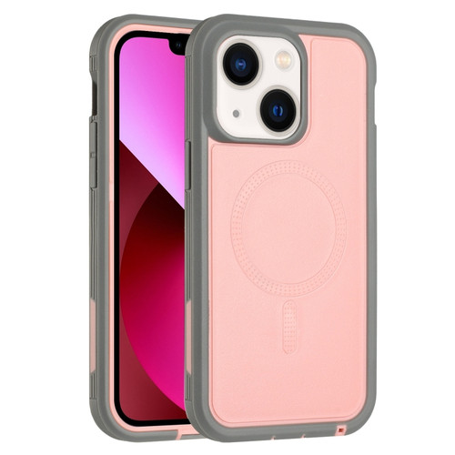 iPhone 13 Defender Series XT MagSafe Magnetic PC + TPU Shockproof Phone Case - Pink+Grey