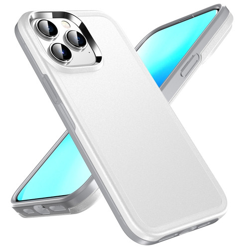 iPhone 13 Double Solid Color Armor Phone Case - White