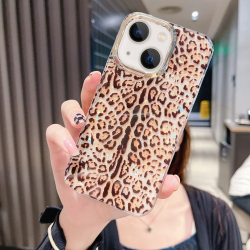 iPhone 13 Colorful Crystal Shell Pattern PC + TPU Phone Case - Deep Leopard