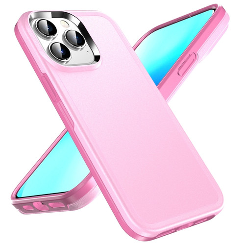 iPhone 13 Double Solid Color Armor Phone Case - Pink