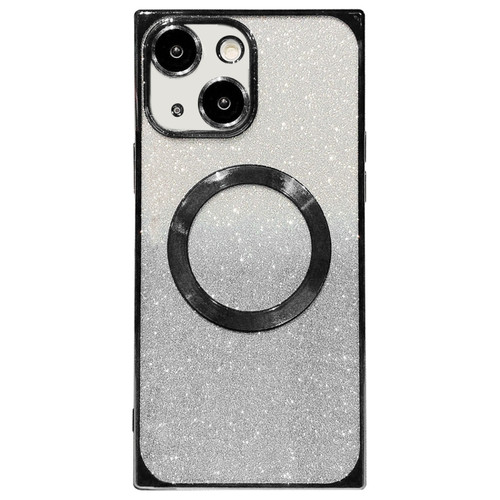 iPhone 13 Square Gradient Magsafe Electroplating TPU Phone Case - Black