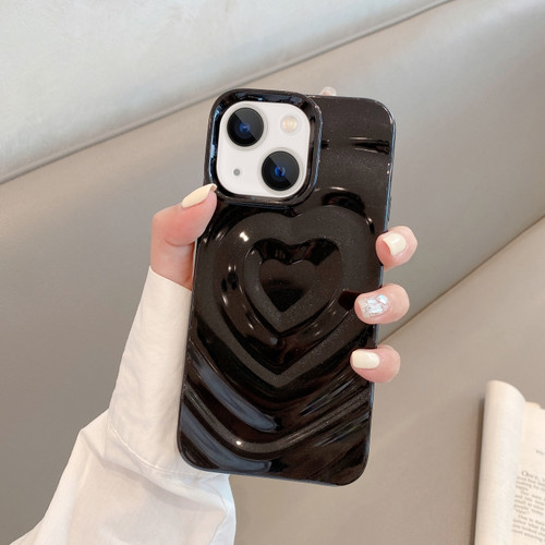 iPhone 13 3D Love Pattern Phone Case - Black