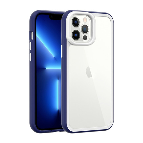 iPhone 13 Color Frame 2 in 1 Hollow Cooling Phone Case - Blue