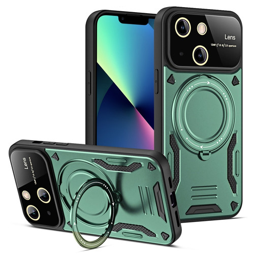 iPhone 13 Large Window MagSafe Holder Phone Case - Green