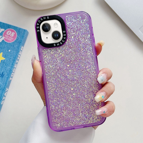 iPhone 13 Glitter Epoxy Shockproof Phone Case - Purple