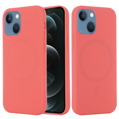 iPhone 13 Shockproof Silicone Magnetic Magsafe Case - Pink Orange