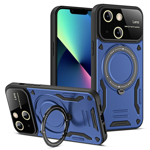 iPhone 13 Large Window MagSafe Holder Phone Case - Blue