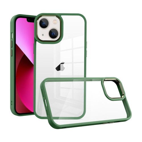iPhone 13 Macaron High Transparent PC Phone Case - Green