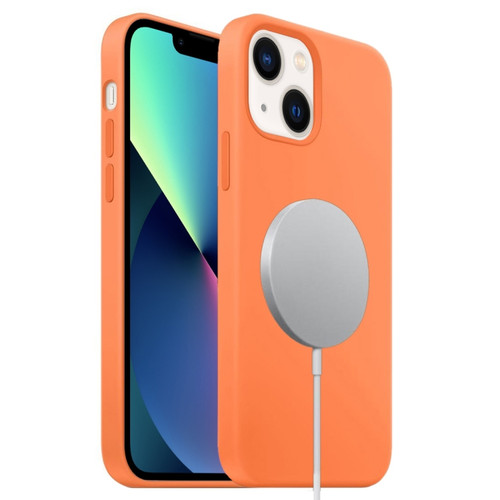iPhone 13 MagSafe Liquid Silicone Full Coverage Phone Case - Orange