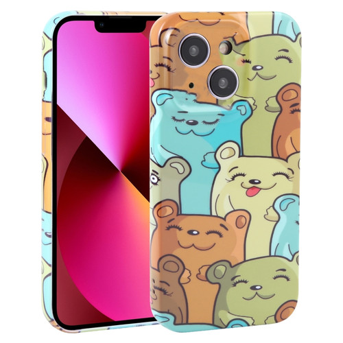 iPhone 13 Dustproof Net Full Coverage PC Phone Case - Cute Bear