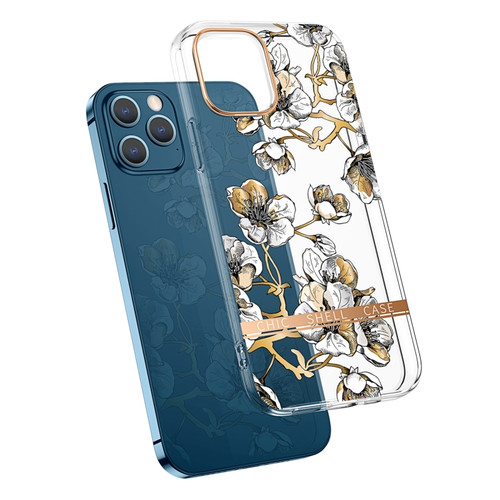 iPhone 13 High Translucent Electroplating Flower Pattern TPU + PC Shockproof Case - Ewha