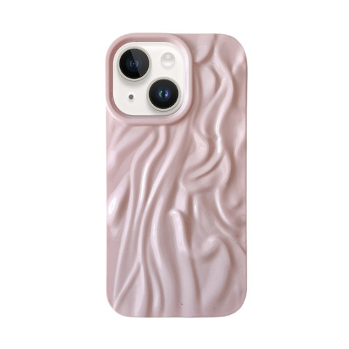 iPhone 13 Wrinkle Gradient Oily Feel TPU Phone Case - Pink