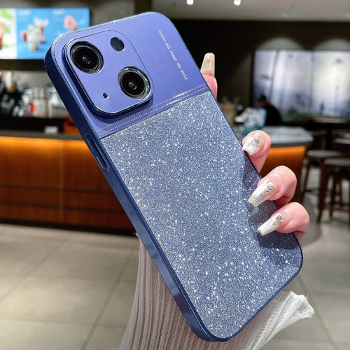 iPhone 13 Metallic Glitter Powder Shockproof Phone Case - Blue