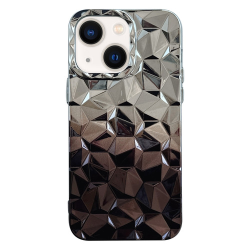 iPhone 13 Electroplating Honeycomb Edged TPU Gradient Phone Case - Black