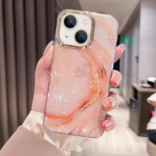 iPhone 13 Colorful Crystal Ripple TPU Phone Case - Pink Orange