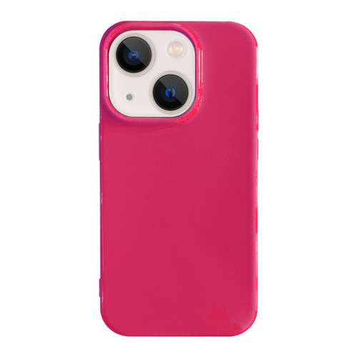 iPhone 13 Shockproof Solid Color TPU Phone Case - Rose Red