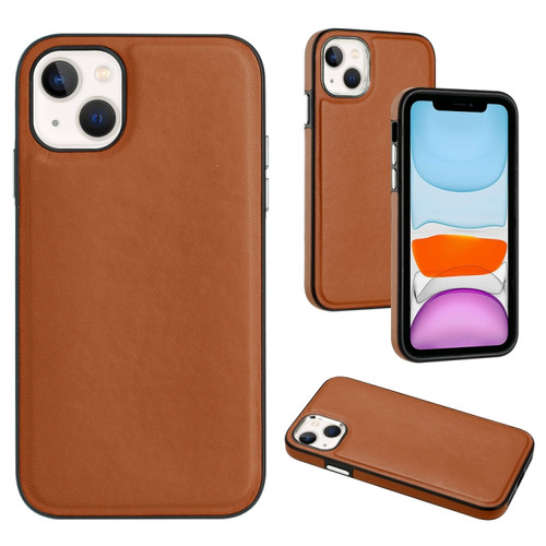 iPhone 13 Leather Texture Full Coverage Phone Case - Brown