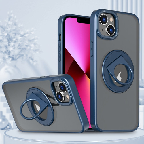 iPhone 13 Rotating Ring Magnetic Holder Phone Case - Blue