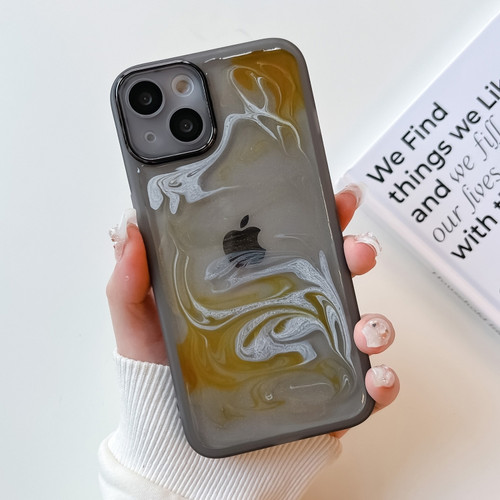 iPhone 13 Oil Painting Electroplating TPU Phone Case - Grey