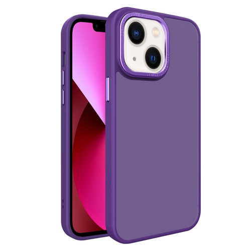 iPhone 13 All-inclusive TPU Edge Acrylic Back Phone Case - Deep Purple