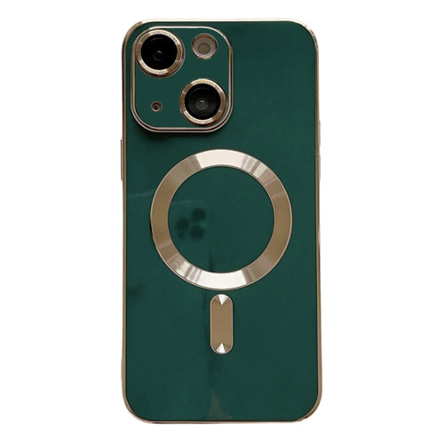 iPhone 13 Magsafe Plating TPU Phone Case with Lens Film - Green