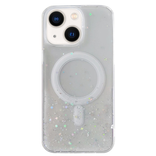 iPhone 13 MagSafe Glitter Hybrid Clear TPU Phone Case - White