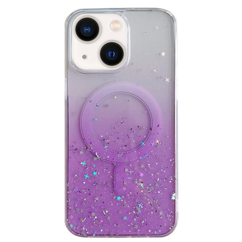 iPhone 13 MagSafe Glitter Hybrid Clear TPU Phone Case - Purple