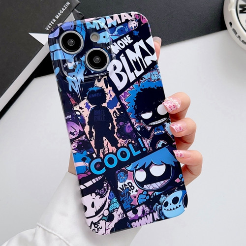 iPhone 13 Painted Pattern Precise Hole PC Phone Case - Purple Comics