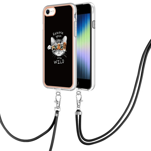 iPhone SE 2022 / SE 2020 / 8 / 7 Electroplating Dual-side IMD Phone Case with Lanyard - Natural Growth