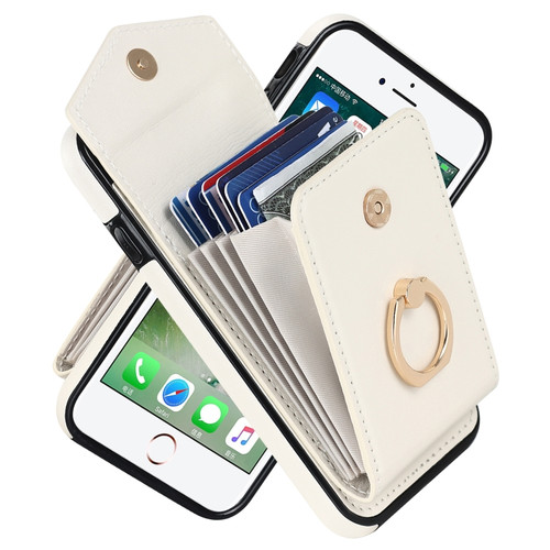 iPhone SE 2022 / SE 2020 / 8 / 7 Anti-theft RFID Card Slot Phone Case - Beige