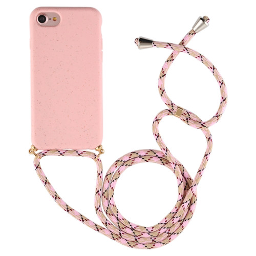 iPhone 8 / 7 TPU Anti-Fall Mobile Phone Case With Lanyard - Rose Gold