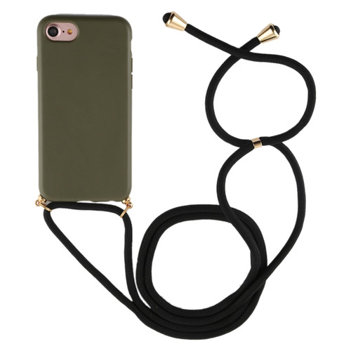 iPhone 8 / 7 TPU Anti-Fall Mobile Phone Case With Lanyard - Green