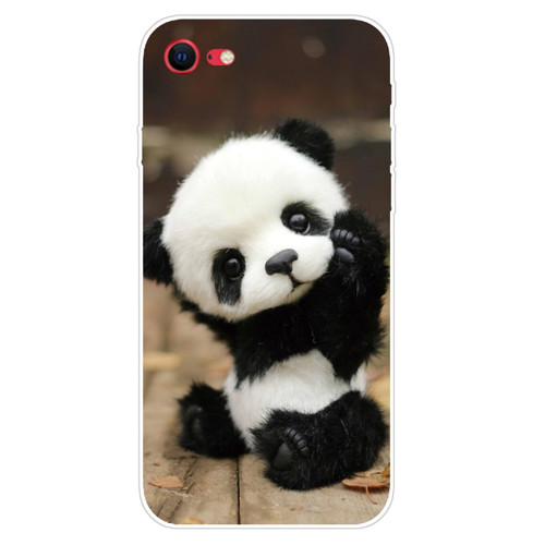 iPhone SE 2022 / SE 2020 Shockproof Painted Transparent TPU Protective Case - Say Hello Panda