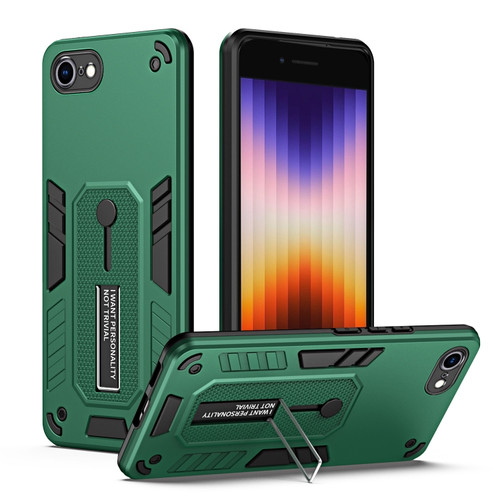 iPhone SE 2022 / 2020 / 7 / 8 Variety Brave Armor Finger Loop Holder Phone Case - Green