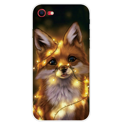 iPhone SE 2022 / SE 2020 Shockproof Painted Transparent TPU Protective Case - Bulb Fox