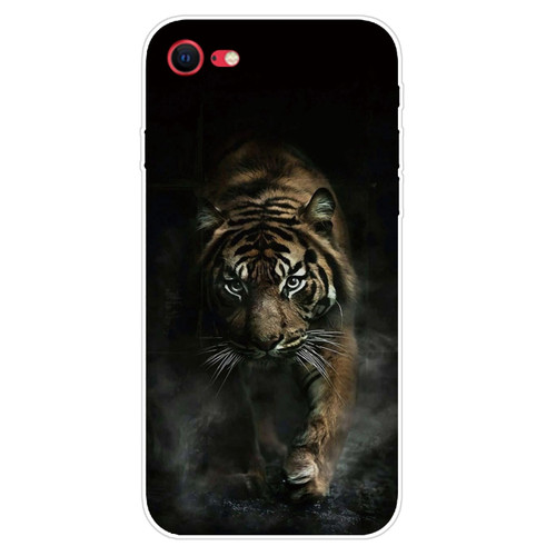 iPhone SE 2022 / SE 2020 Shockproof Painted Transparent TPU Protective Case - Chinese Tiger