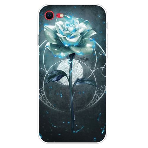 iPhone SE 2022 / SE 2020 Shockproof Painted Transparent TPU Protective Case - Magic Rose