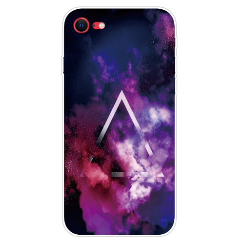 iPhone SE 2022 / SE 2020 Shockproof Painted Transparent TPU Protective Case - Triangle Starry Sky