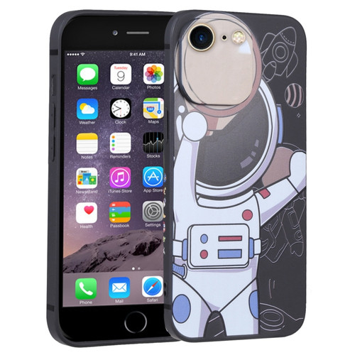 iPhone SE 2022 / SE 2020 / 8 / 7 Spaceman Binoculars Phone Case - Black and Beige