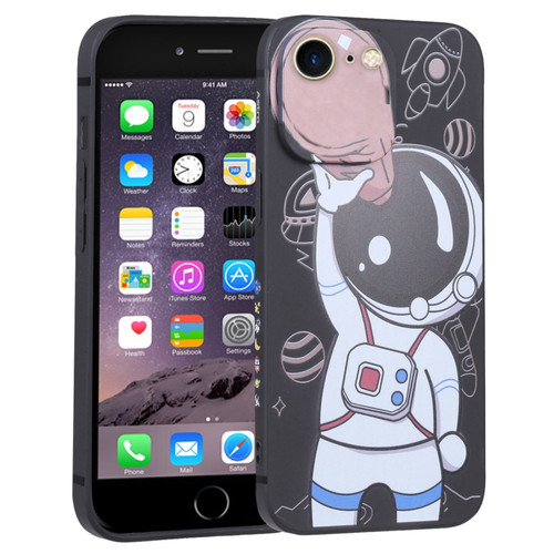 iPhone SE 2022 / SE 2020 / 8 / 7 Spaceman Binoculars Phone Case - Black and Brown