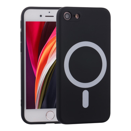 iPhone SE 2022 / SE 2020 / 8 / 7 Silicone Full Coverage Shockproof Magsafe Case - Black