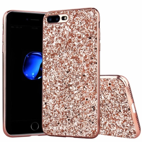 iPhone SE 2022 / SE 2020 Glitter Powder Shockproof TPU Phone Case - Rose Gold