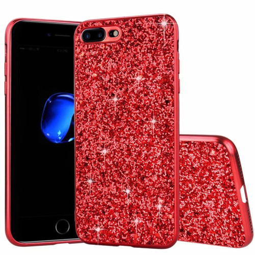 iPhone SE 2022 / SE 2020 Glitter Powder Shockproof TPU Phone Case - Red